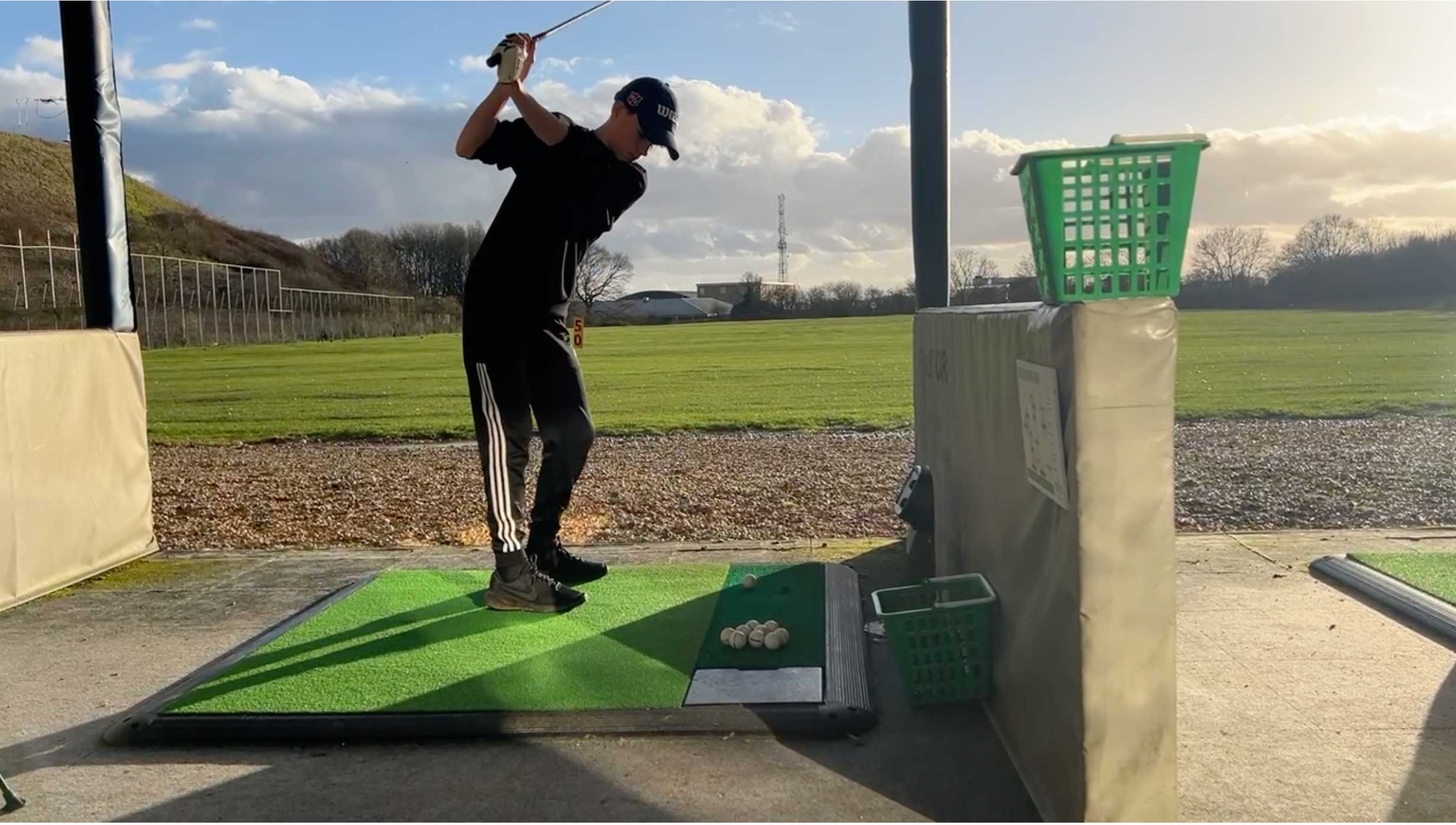 Jamie at the golf range